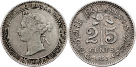 Ceylon, 25 Cents 1893