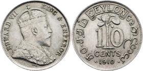 Ceylon, 10 Cents 1910