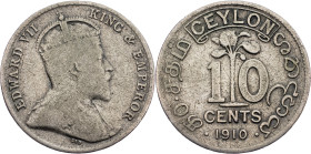 Ceylon, 10 Cents 1910
