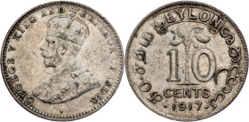 Ceylon, 10 Cents 1917