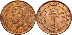 Ceylon, 1 Cent 1937, Calcutta