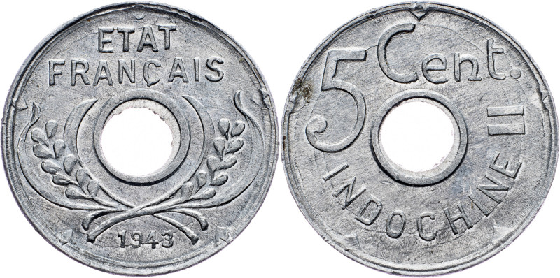 French Indochina, 5 Centimes 1943, Hanoi French Indochina, 5 Centimes 1943, Hano...