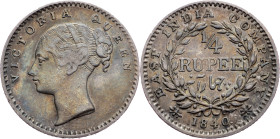 India - British, 1/4 Rupee 1840