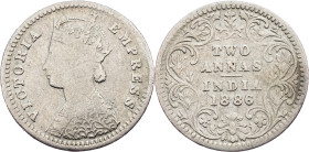 India - British, 2 Annas 1886