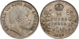 India - British, 1/4 Rupee 1906