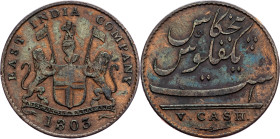 Madras Presidency, 5 Cash 1803