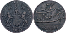 Madras Presidency, 20 Cash 1803
