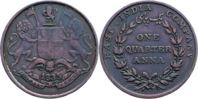 Madras Presidency, ¼ Anna 1835