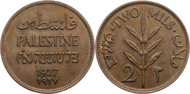 Palestine, 2 Mils 1927, London Palestine, 2 Mils 1927, London, KM# 2|toned; EF
...