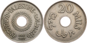 Palestine, 20 Mils 1927, London