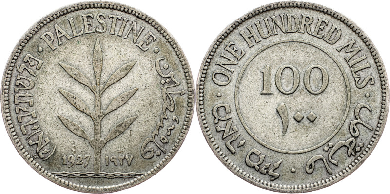 Palestine, 100 Mils 1927 Palestine, 100 Mils 1927, Ag, KM# 7|Toned; VF

Grade:...