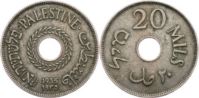 Palestine, 20 Mils 1935, London