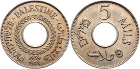 Palestine, 5 Mils 1939, London