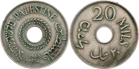 Palestine, 20 Mils 1940, London