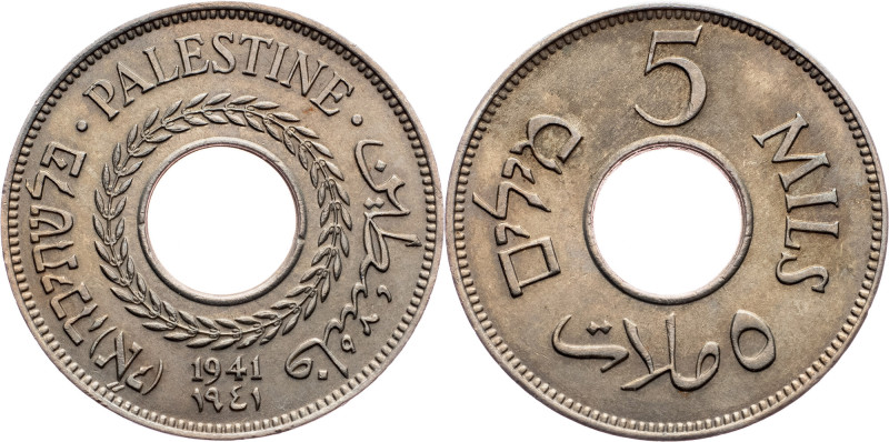 Palestine, 5 Mils 1941, London Palestine, 5 Mils 1941, London, KM# 3|remains of ...