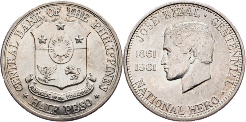 Philippines, 1/2 Peso 1961, Philadelphia Philippines, 1/2 Peso 1961, Philadelphi...