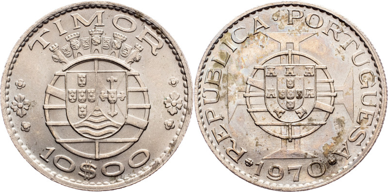Portuguese Timor, 10 Escudos 1970 Portuguese Timor, 10 Escudos 1970, Copper-nick...