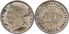 Straits Settlements, 10 Cents 1896