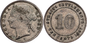 Straits Settlements, 10 Cents 1897