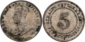 Straits Settlements, 5 Cents 1918