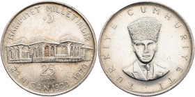 Turkey, 25 Lira 1970