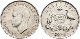 Australia, 6 Pence 1942, D