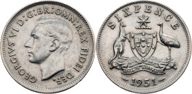 Australia, 6 Pence 1951