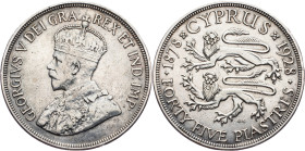Cyprus, 45 Piastres 1928, Lono