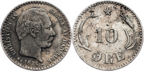 Denmark, 10 Ore 1874