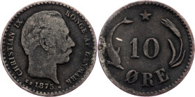 Denmark, 10 Ore 1875