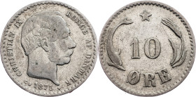 Denmark, 10 Ore 1875