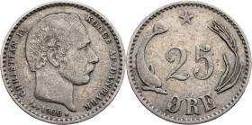 Denmark, 25 Ore 1900