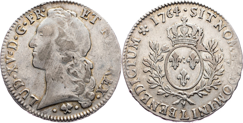 Louis XV., 1 Ecu 1764, Bayonne Louis XV., 1 Ecu 1764, Bayonne, 29,065 g, Ag, Dy#...