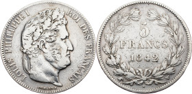 France, 5 Francs 1842, Lille