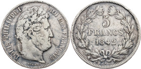 France, 5 Francs 1842, Strasbourg