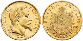France, 20 Francs 1863, Strasbourg