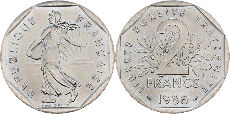 France, 2 Francs 1986 France, 2 Francs 1986, KM# 941.2|Mint luster, rare!; UNC
...