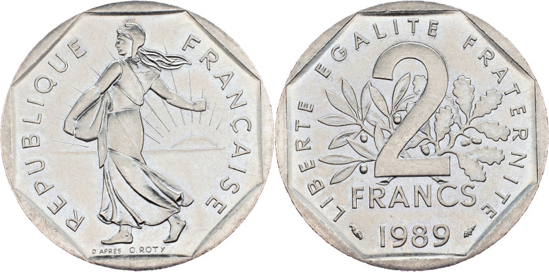 France, 2 Francs 1989 France, 2 Francs 1989, KM# 941.2|Mint luster; UNC

Grade...