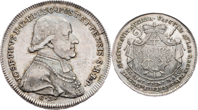 Bishopric of Eichstätt, 1/2 Thaler 1796, CD 
Grade: EF