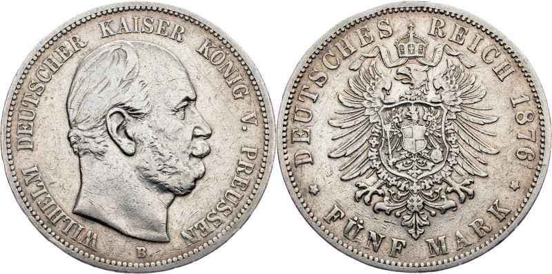 Germany, 5 Mark 1876, B Germany, 5 Mark 1876, B, Ag, KM# 503|cleaned; aVF

Gra...