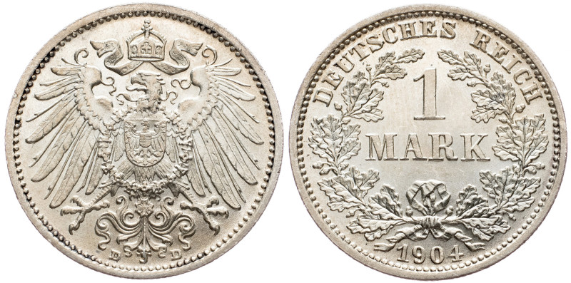 Germany, 1 Mark 1904, D Germany, 1 Mark 1904, D, Ag, KM# 14|mint luster; UNC

...