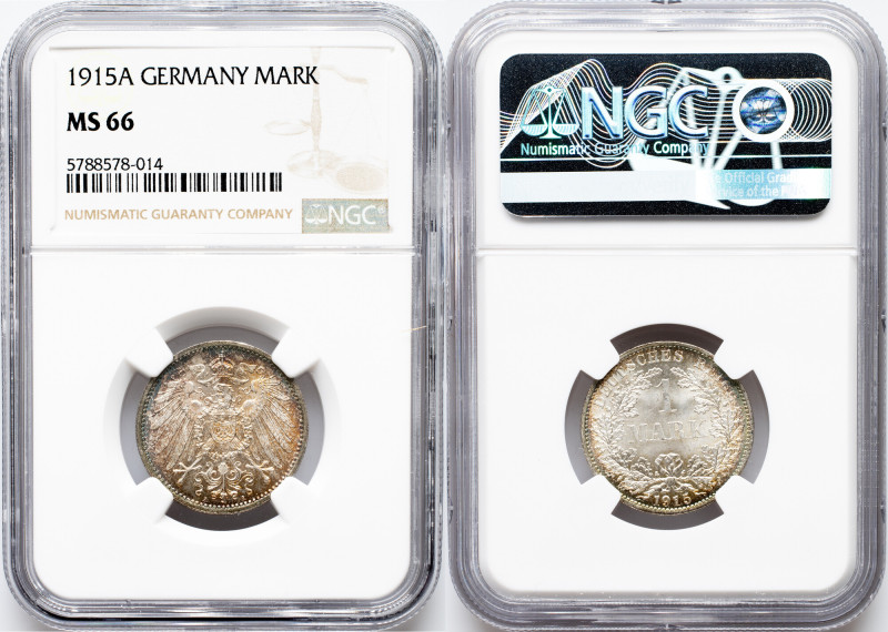 Germany, 1 Mark 1915, A Germany, 1 Mark 1915, A, Ag, KM# 14|Extraordinary specim...