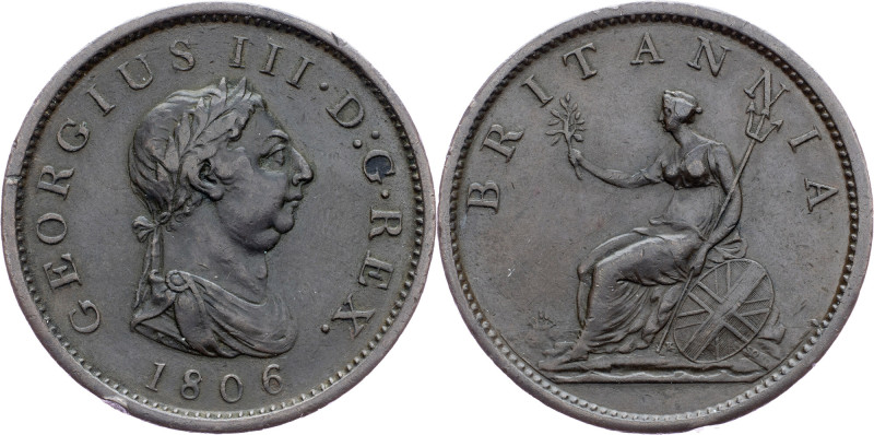 Great Britain, 1 Penny 1806, Soho Great Britain, 1 Penny 1806, Soho, KM# 663, Sp...