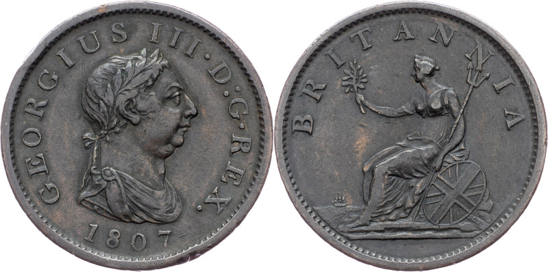 Great Britain, 1 Penny 1807, Soho Great Britain, 1 Penny 1807, Soho, 18,844 g, K...