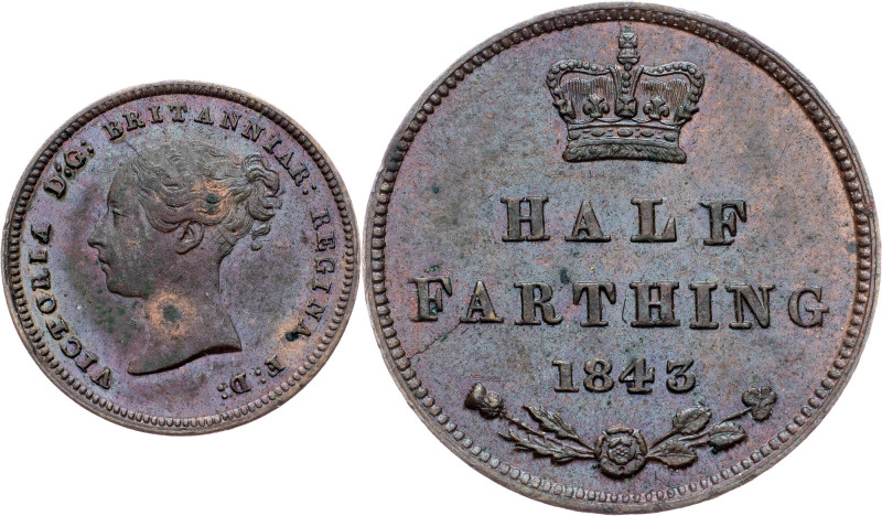 Great Britain, 1/2 Farthing 1843 Great Britain, 1/2 Farthing 1843, KM# 738|nice ...