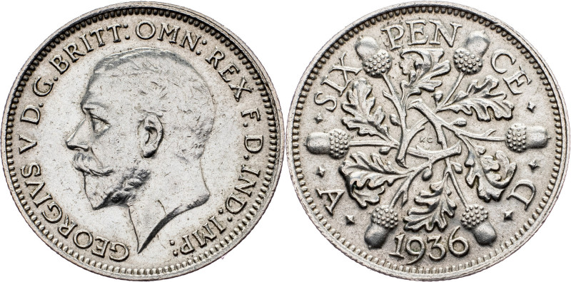 Great Britain, 6 Pence 1936 Great Britain, 6 Pence 1936, Ag, KM# 832; EF+

Gra...