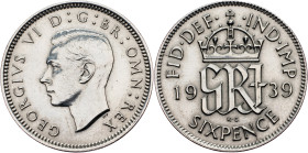 Great Britain, 6 Pence 1939