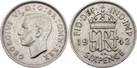 Great Britain, 6 Pence 1942