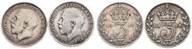 Great Britain, 3 Pence 1916, 1917