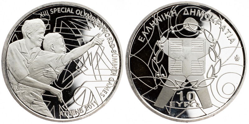 Greece, 10 Euro 2011 Greece, 10 Euro 2011, Ag, KM# 242|small scratches in the su...